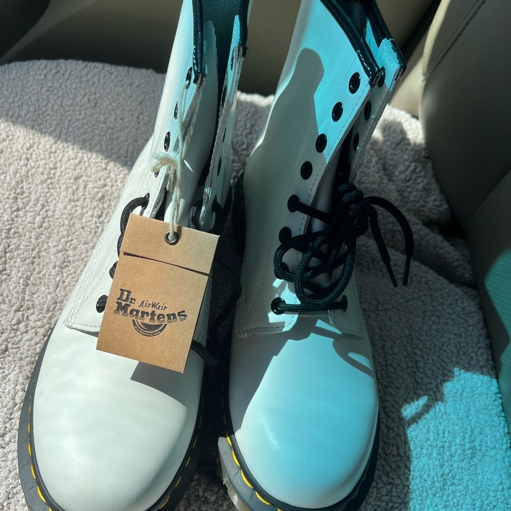 Dr. Martens White Boots with Black Laces SOLD